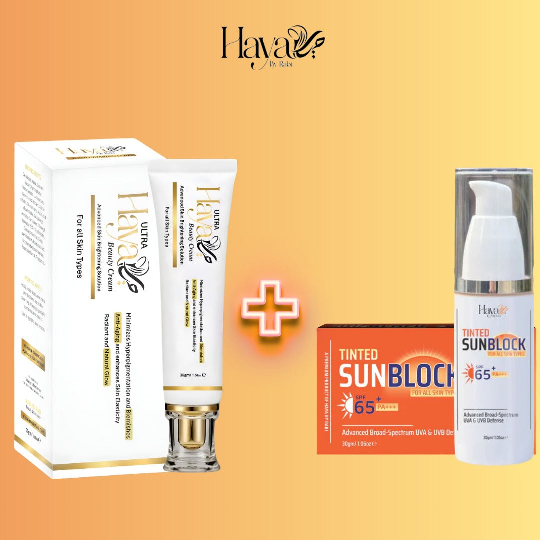 Haya Perfect Glow & Sun Protection Duo (Ultra Beauty Cream + Tinted Sunblock SPF 65+)