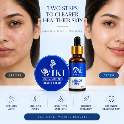 Wiki Clear & Glow Duo | Anti-Acne Serum + Beauty Cream