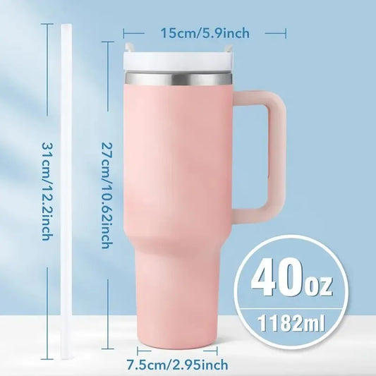 Stainless Steel Insulated Tumbler – Hot & Cold Temperature Retention | Travel Mug with Lid & Straw