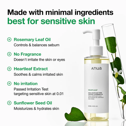 Anua Pore Control & Clear Skin Duo ( Heartleaf Pore Cleansing Oil + Heartleaf 77% Toner Clear Pad)