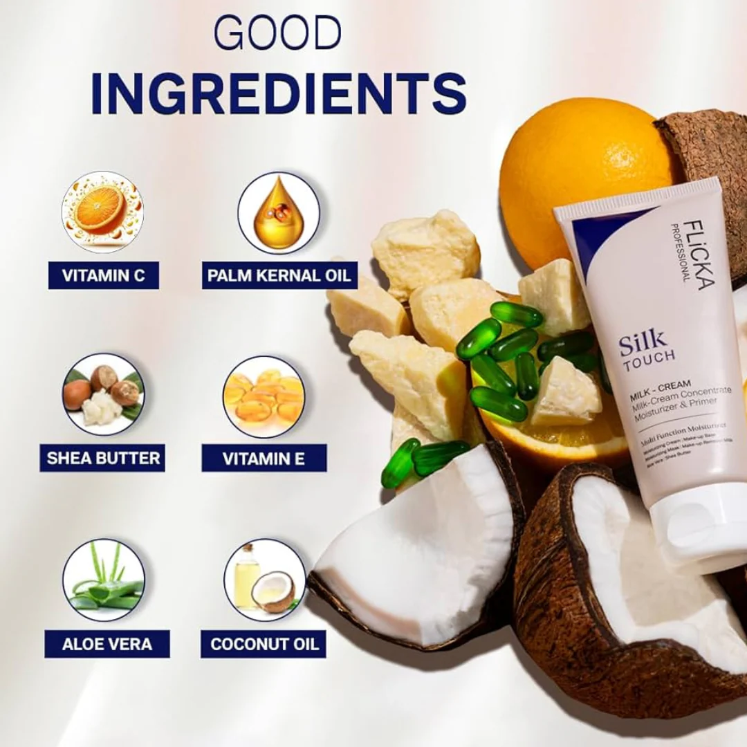 Flicka Silk Touch 3-in-1 Face Moisturizer & Primer | Hydrating, Lightweight, Pore-Minimizing (BUY 1 GET 1 FREE)