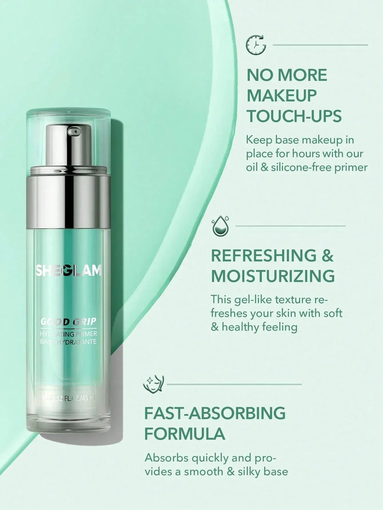 Sheglam Good Grip Hydrating Primer – Long Lasting, Smooth, Lightweight Moisturizing Primer