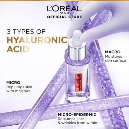 L’Oreal Serum with 1.5 % Hyaluronic Acid (15ml) for all Skin types