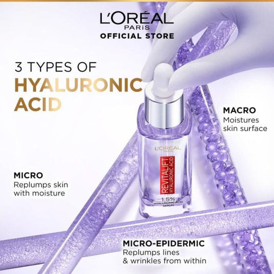L’Oreal Serum with 1.5 % Hyaluronic Acid (15ml) for all Skin types