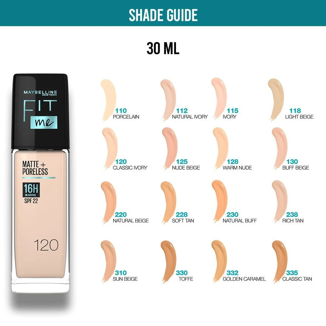 Maybelline New York Matte ~ Poreless SPF 22 Foundation | 30ml