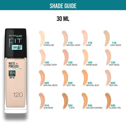 Maybelline New York Matte ~ Poreless SPF 22 Foundation | 30ml
