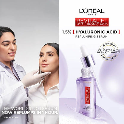 L’Oreal Serum with 1.5 % Hyaluronic Acid (15ml) for all Skin types