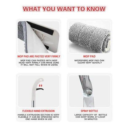 Mop - Water Spray Mop - Microfiber Spray Mop for Floor Cleaning with Washable Pads