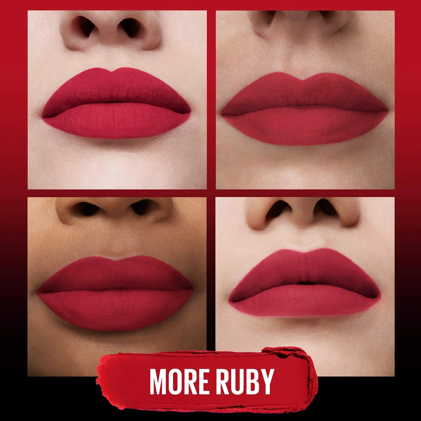 Maybelline New York Color Sensational Ultimatte Matte Lipstick, Non-Drying, Intense Color Pigment, More Ruby, Ruby Red, 0.06 oz