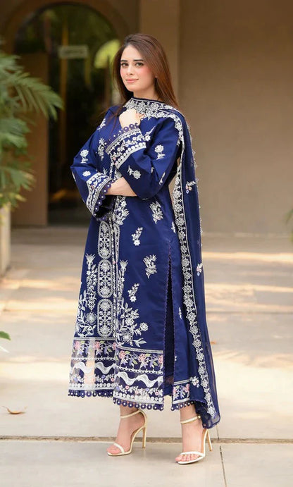 Lawn-3PC Embroidered Shirt with Chiffon Embroidered Dupatta-5061