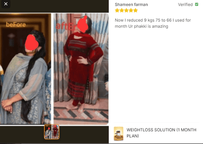 Weightloss Solution By Dr. Rubina (1 Month Plan)